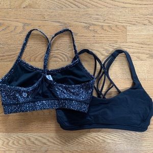 2 lululemon size 4 sports bras black and white